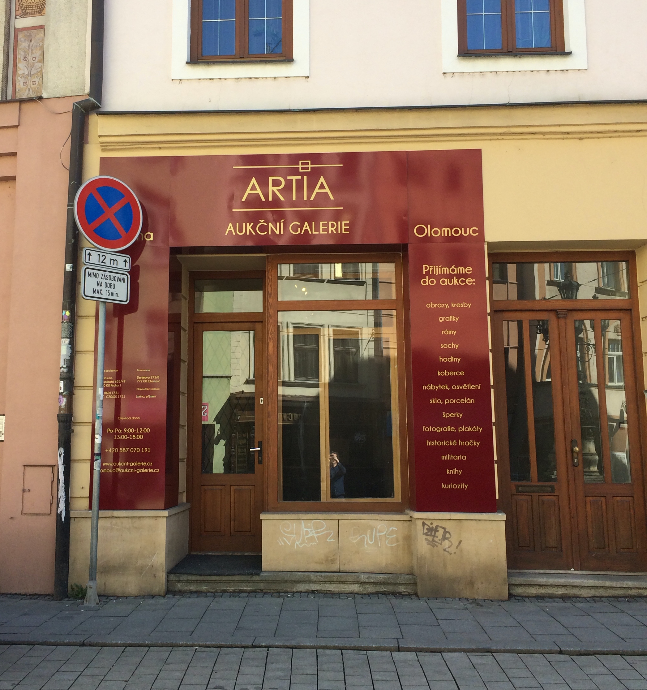 Pohled na pobočku Aukční galerie Artia Olomouc