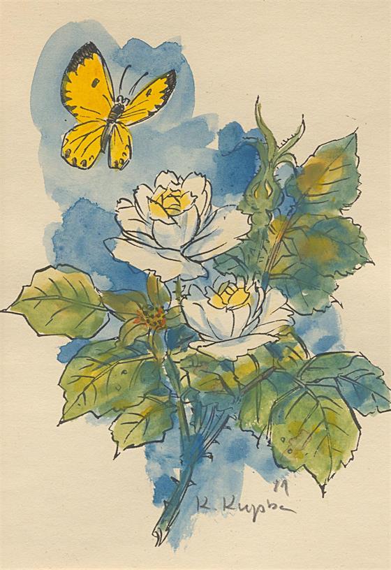 Motýl a růže