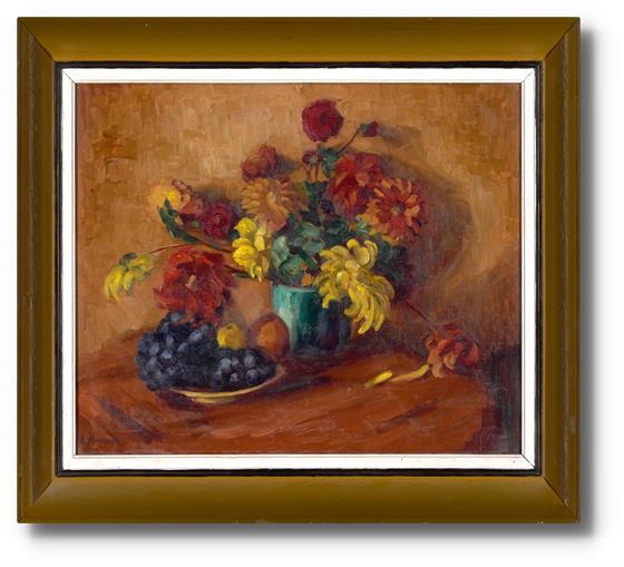 K. Neumann - Zátiší s květinami a ovocem