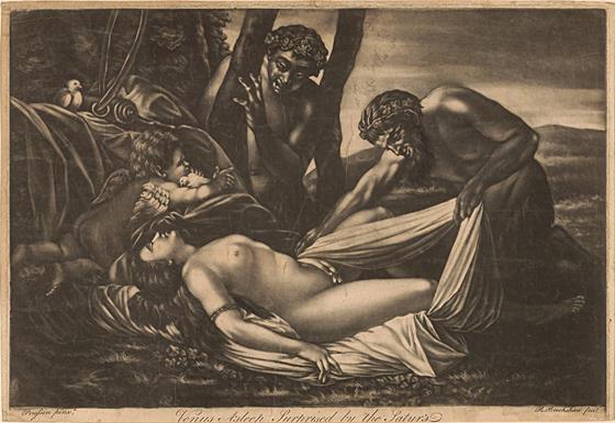 Spící Venuše překvapena Satyry