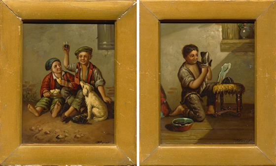 Konvolut 2ks: Děti v interiéru