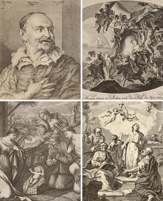 Konvolut 4ks mědirytin