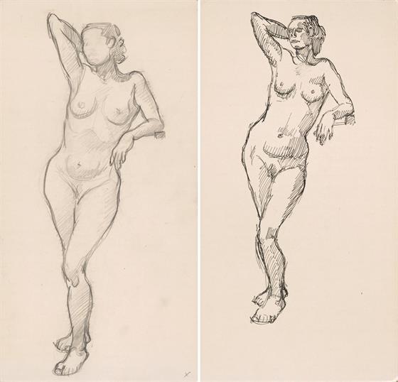 Konvolut 2 kusů kreseb - Akty