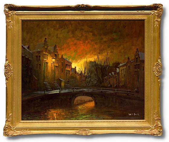 Město v západu slunce