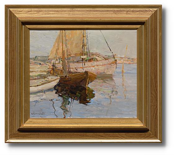 Odraz lodi na hladině