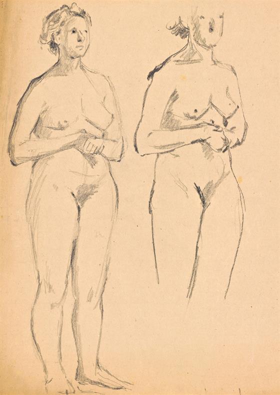 Skica - akt ženy XIX.