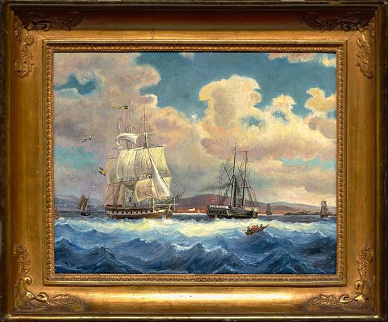 Skandinávské lodě na moři