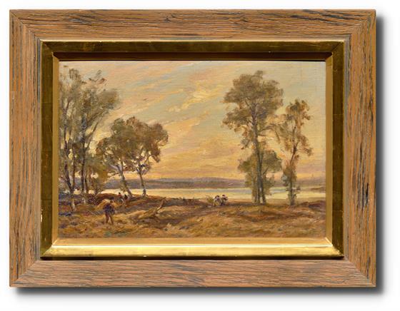 Pracující lidé u rybníka