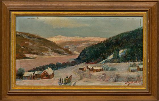 Pohled do zasněžené vsi