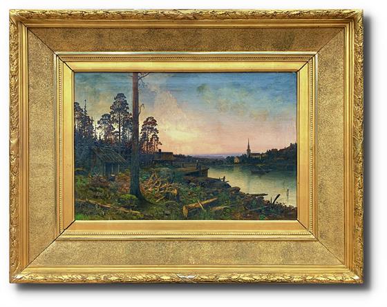 Krajina s kostelem - XL Formát