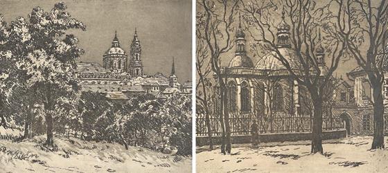 Konvolut 2 grafik - Pražské motivy