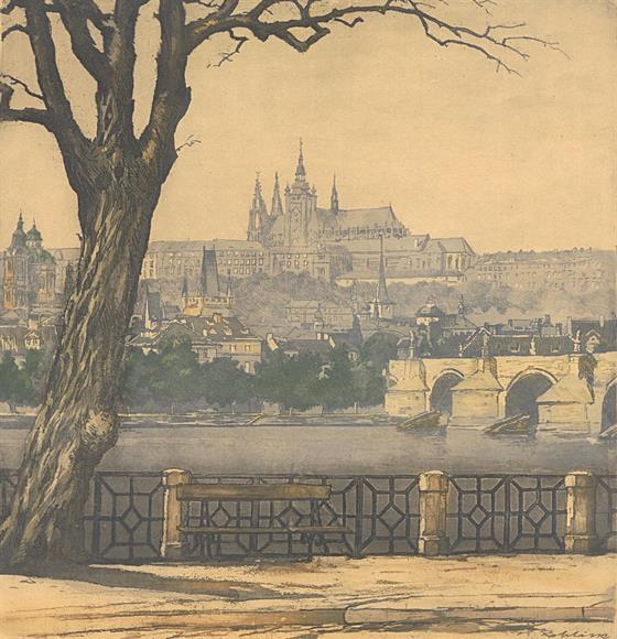 Pražský hrad od nábřeží