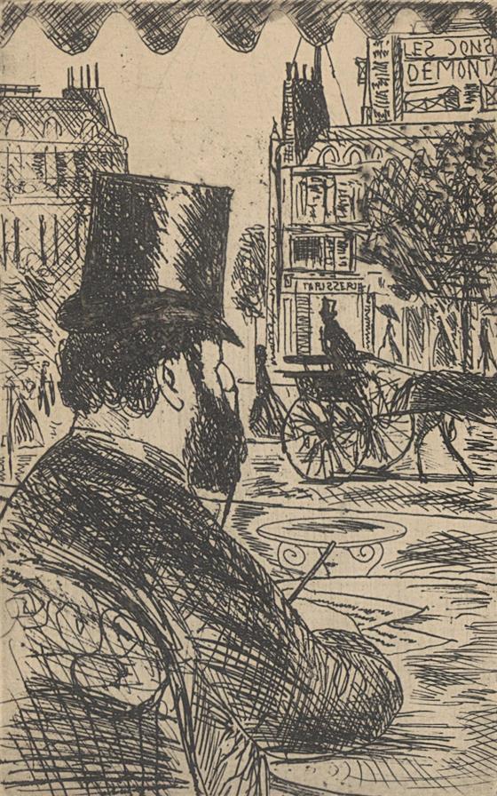 Jan Neruda v Paříži (1) Muž v kavárně