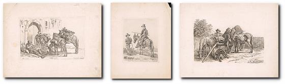 Konvolut 3ks: Motivy s koňmi