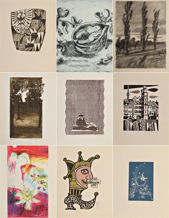 Konvolut grafik 10 kusů