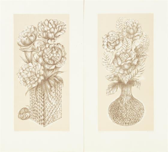 2 ks grafik - Květina ve váze