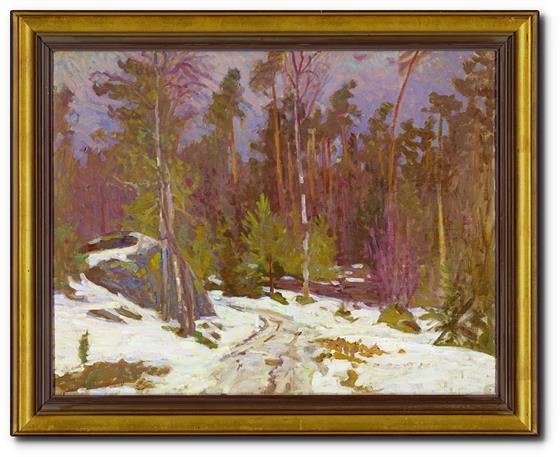 Zasněžená cesta lesem