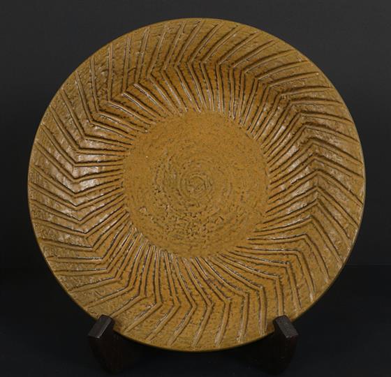 Keramický talíř žluto černý