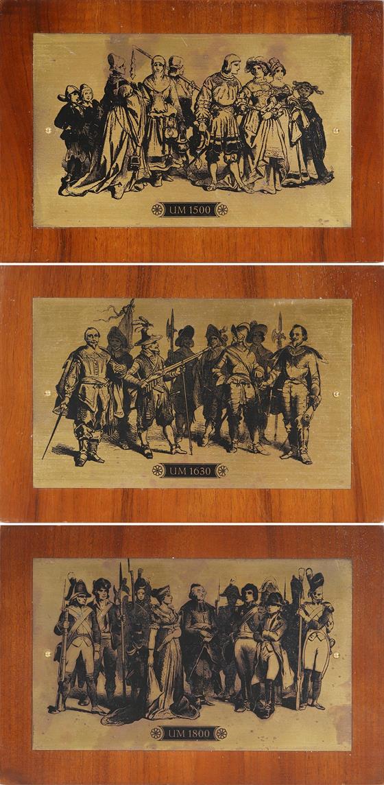 3ks mosazné plakety