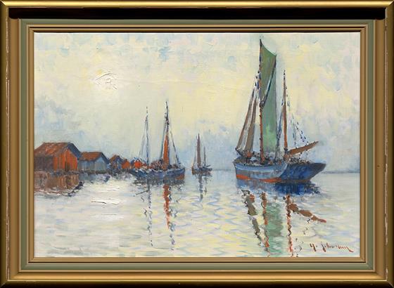 Plachetnice v rybářském přístavu