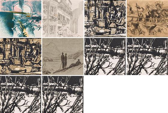 Konvolut 10 kusů grafik